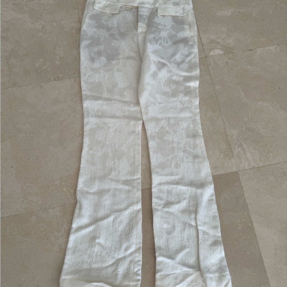 Zara Cream Cotton Pants with Subtle Ivory Tone